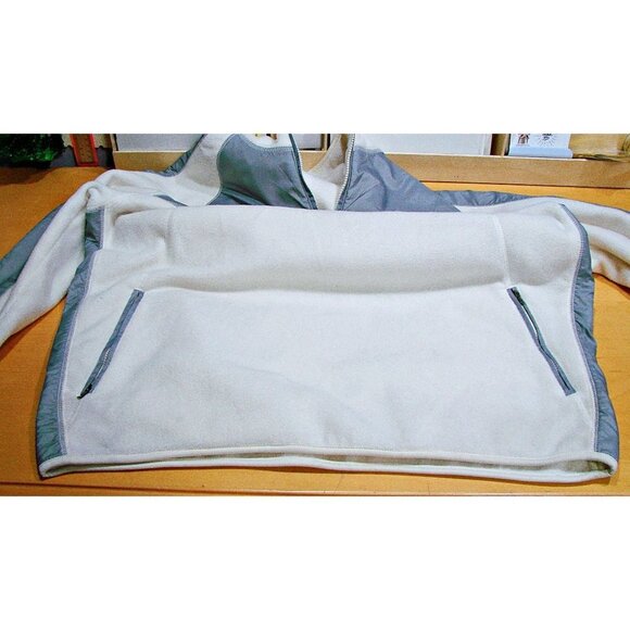Calvin Klein 1/4 Zip Fleece & Nylon Trim Jacket Coat Pullover Ivory Gray Sz XL - Picture 11 of 11